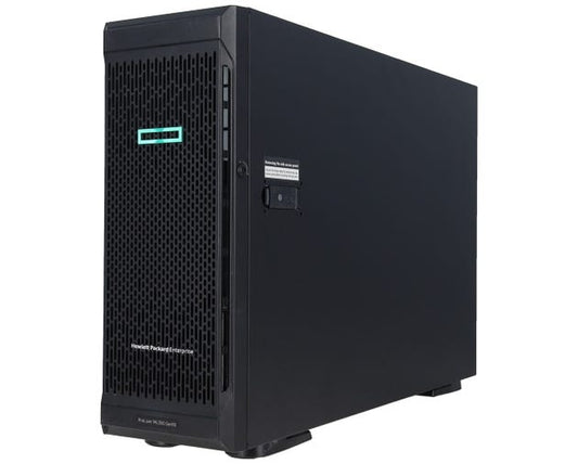 HPE HPE-ML350-G10 | Tower server | 2-socket Xeon Scalable | 24 DIMM DDR4 RDIMM/LRDIMM up to 3TB | Flexible 8–24 SFF or 8/12 LFF bays, NVMe capable | Smart Array S100i/P408i/P816i | 4x 1GbE (LOM) | iLO 5 | Hot-plug redundant Flex Slot PSUs