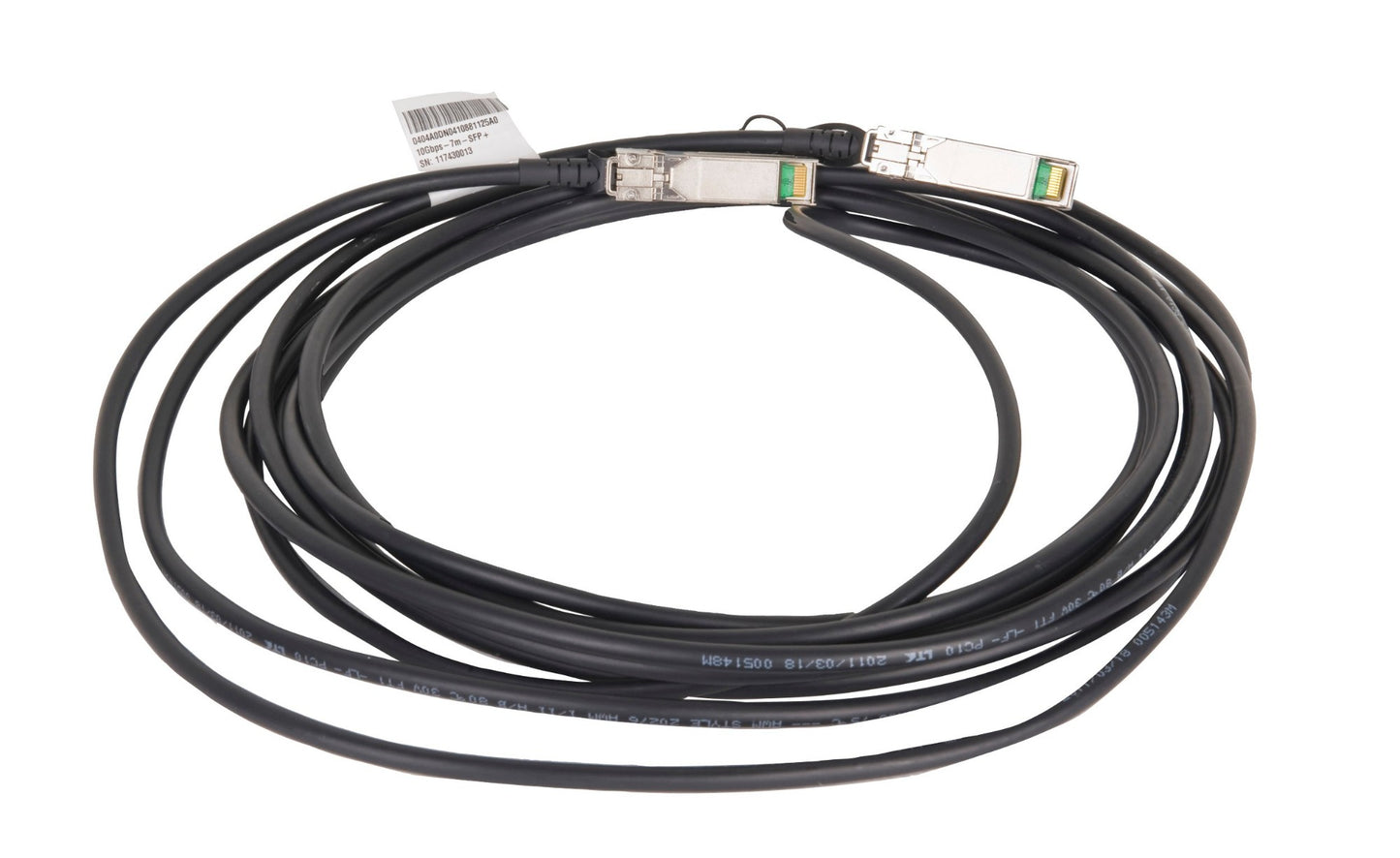 HPE JC784C 10G SFP+ to SFP+ DAC black twinax cable, 7m