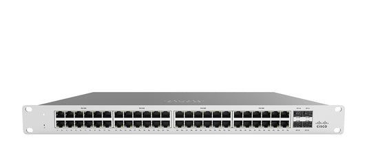 Meraki MS120-48LP-HW | 48x 1G access, PoE+ 802.3af/at 370W, 4x 1G SFP uplinks, L2 cloud-managed, Enterprise license