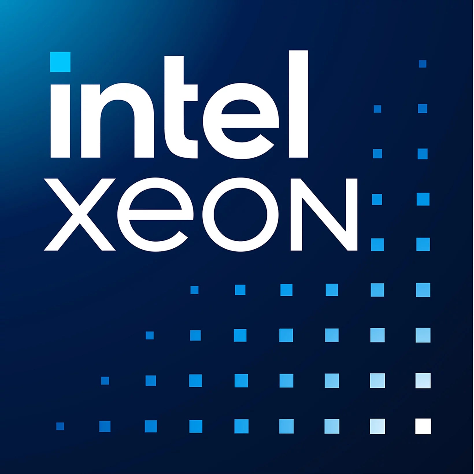 Intel Xeon 6530P logo on blue background, 2.3GHz DDR5-ready CPU