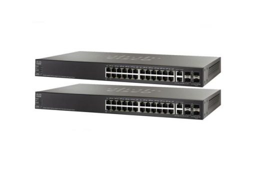 Cisco SG500-28MPP-K9-AU 28-port PoE+ L3 switch with black housing