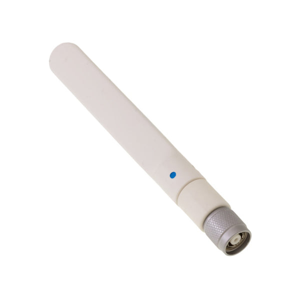 White insulin pen with blue dot and silver accents