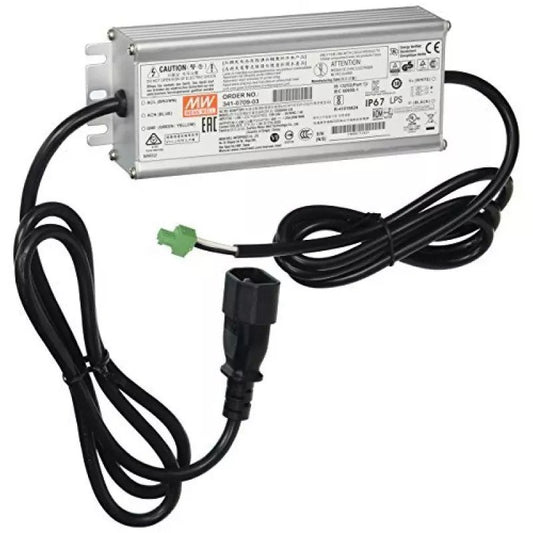 Mean Well silver LED driver with black cord, green connector for Cisco AIR-PWRADPT-RGD2