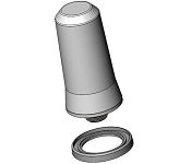 Silver outdoor antenna with integrated water filter and dual pigtails