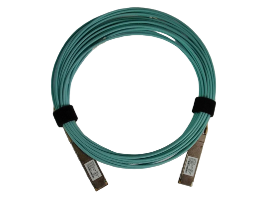 Arista 100G QSFP28 to QSFP28 AOC green coiled fiber optic cable, 3m