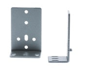 Silver Cisco ASA 5500 firewall rack mount bracket with screw holes and arm