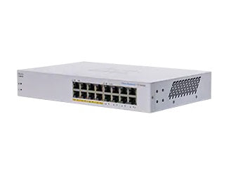 Cisco CBS110-16PP-AU | 16x 1G RJ45 | PoE+ (partial) | no SFP uplinks | unmanaged