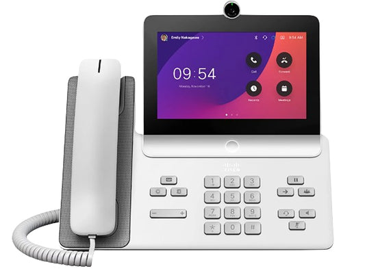 Cisco CP-8875-L-K9 | Video phone, touchscreen, HD camera, 2x GigE, Wi‑Fi/Bluetooth, PoE (First Light White)