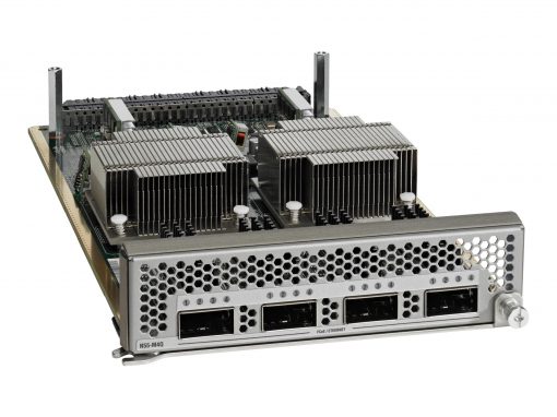 Cisco N55-M4Q module with 4x QSFP+ 40GbE ports and silver router