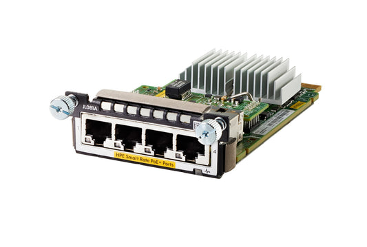 Aruba JL081A | 4x Smart Rate 1/2.5/5/10GBASE-T | PoE+ 802.3at | RJ-45 copper module for 3810M