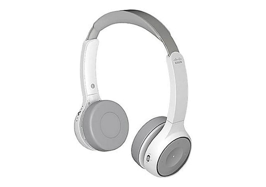 Cisco HS-WL-730-BUNAS-P | Headset 730 wireless dual on‑ear, Bluetooth + USB‑A HD adapter, ANC, 3.5 mm + USB‑A cables, desk charging stand, travel case, Platinum