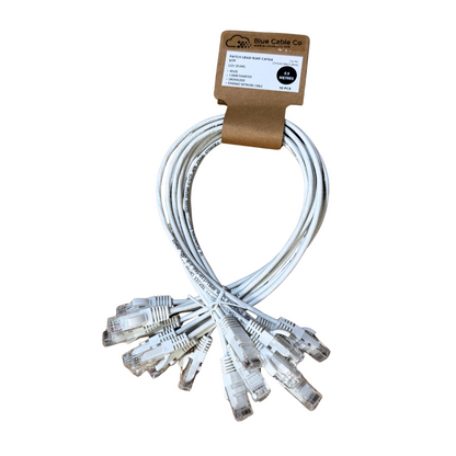 20ft white Cat5e UTP patch cable with RJ45 connectors, LSZH jacket