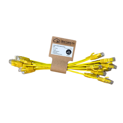 Yellow 10ft Cat5e UTP Ethernet patch cable with RJ45 connectors