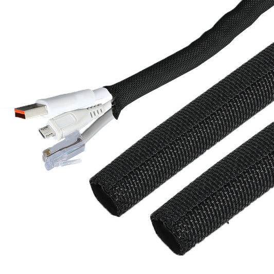Braided Cable Sleeve 38mm x 1m, Cable Management Wrap, Black