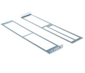 Chrome metal folding step stool with storage tray and Cisco rack brackets