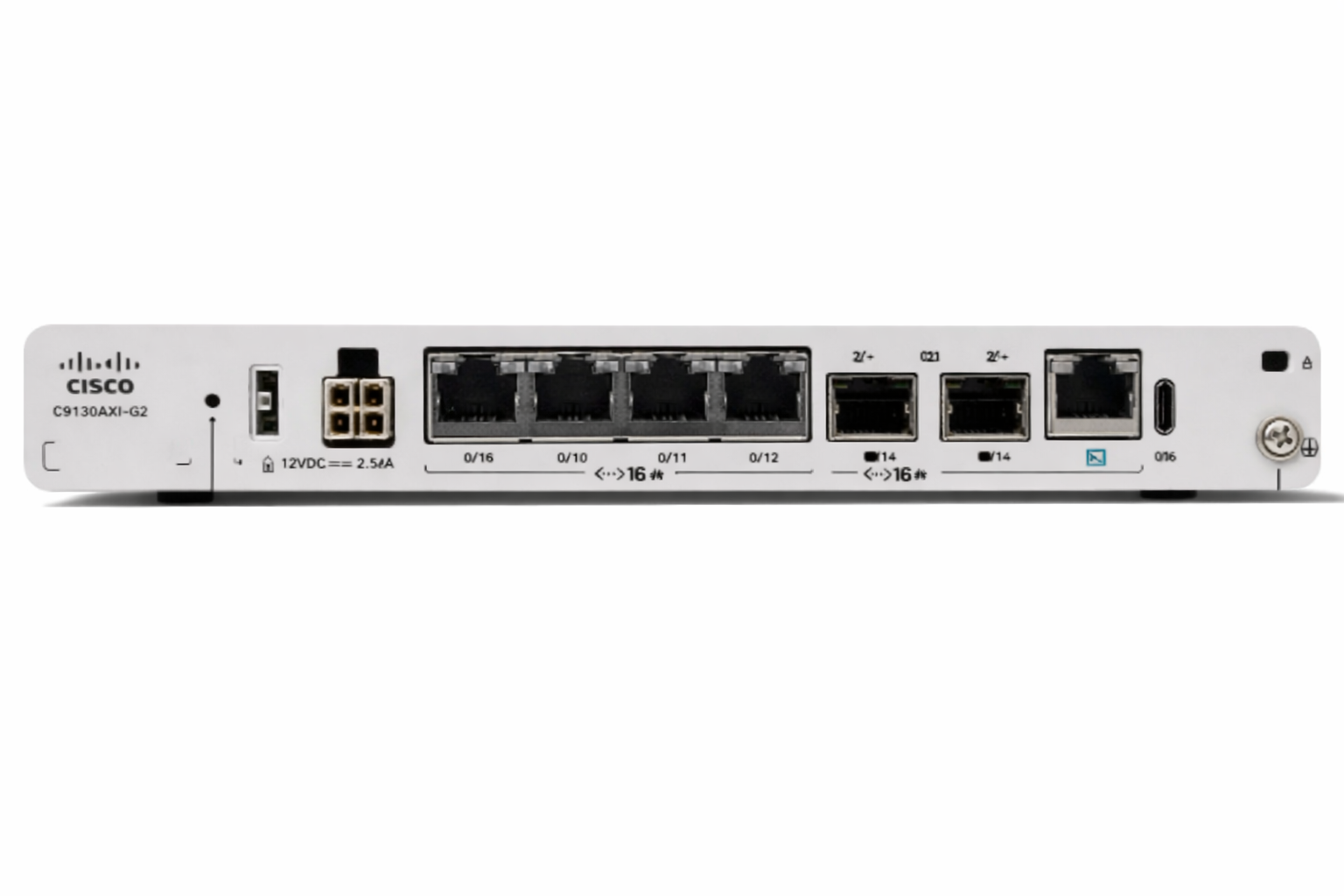 Cisco C9130AXI-G2 switch back with Ethernet ports, power input