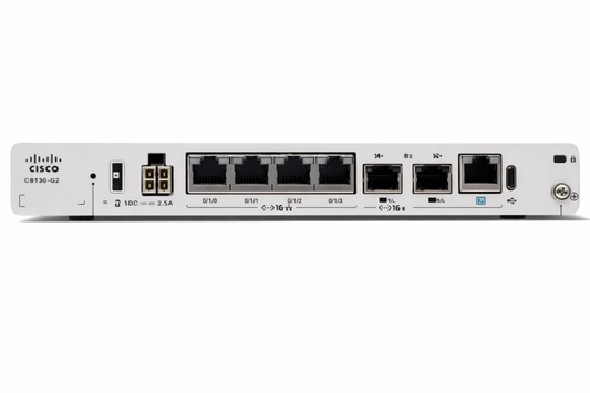White Cisco C8131-G2 secure WAN router with Ethernet and USB-C ports