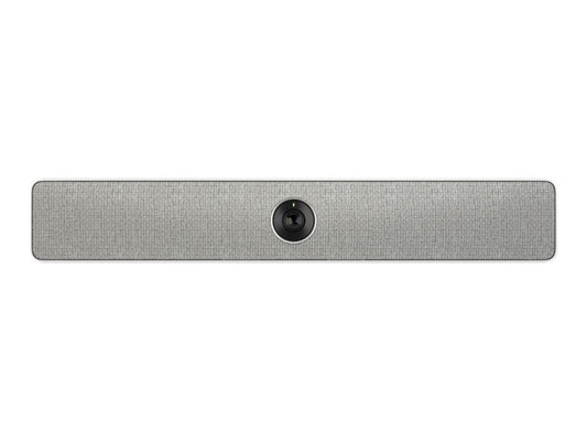 Cisco CS-KIT-MINI-NR compact 4K video bar with silver soundbar and black lens