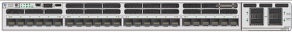 Silver cisco c9300x-24y-e network switch with 24 25g sfp28 ports and ventilation slots on the back panel