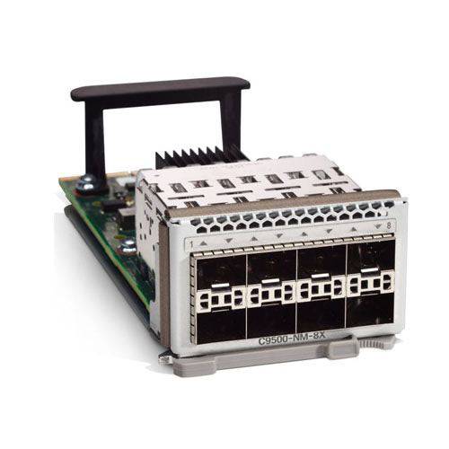 Cisco C9500-NM-8X 8-port SFP+ module on silver circuit board