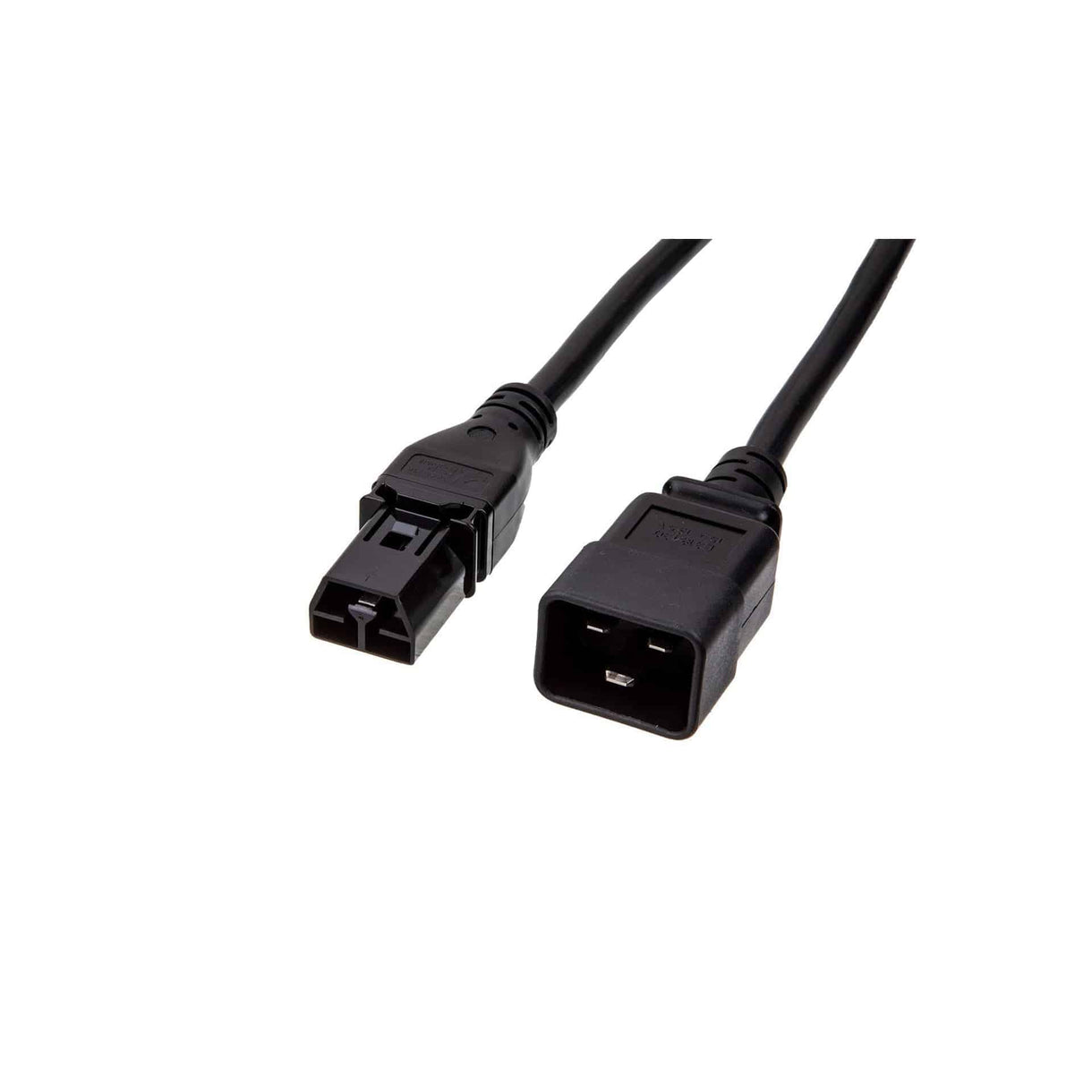 IEC C20 to Saf-D-Grid 20A PDU power cable with black cord