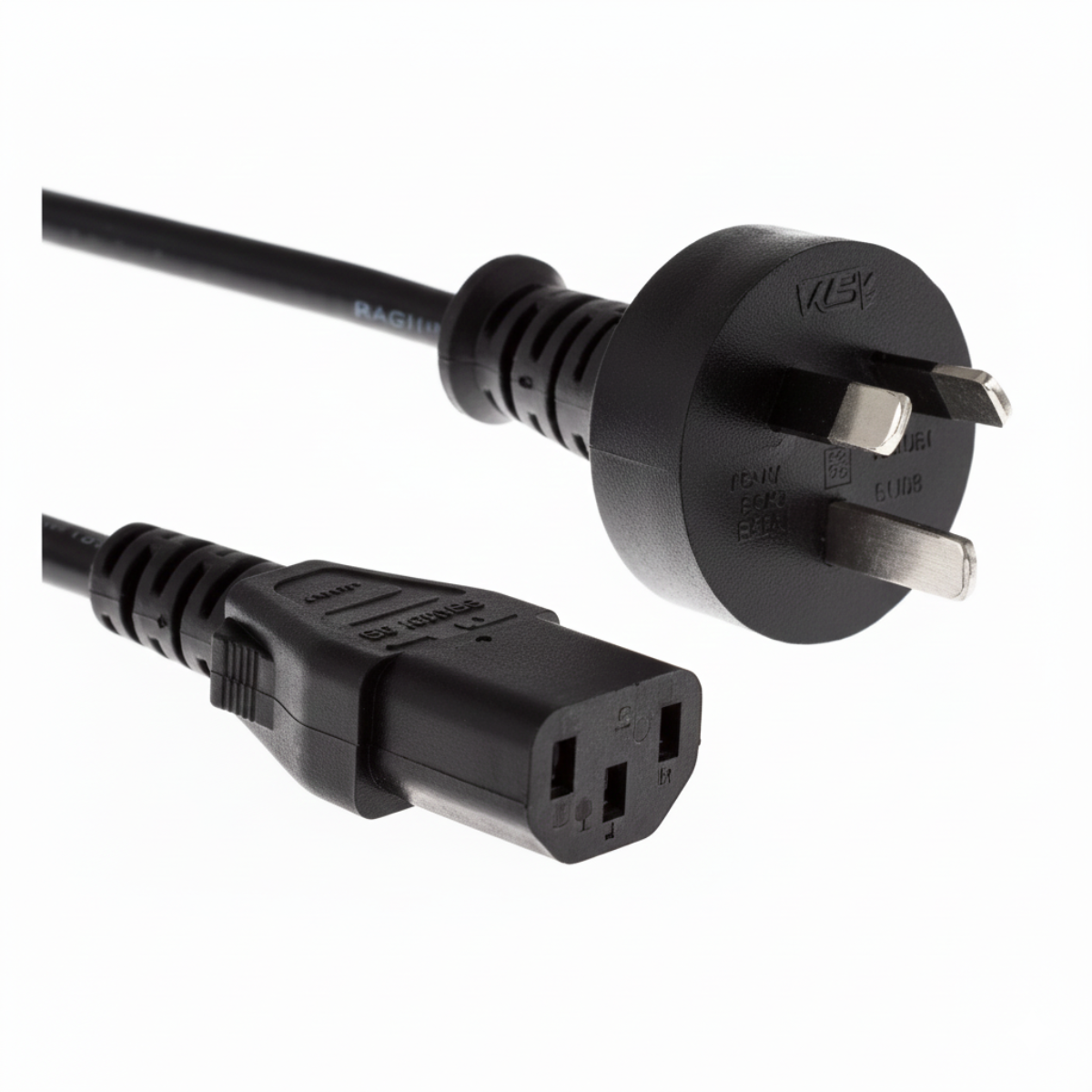 CAB-ACA Australian 3-pin AU plug to C13 power cord with textured grip