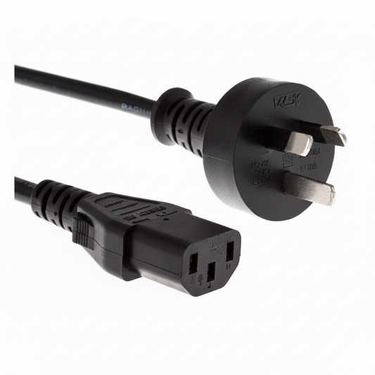 CAB-ACA Australian 3-pin AU plug to C13 power cord with textured grip