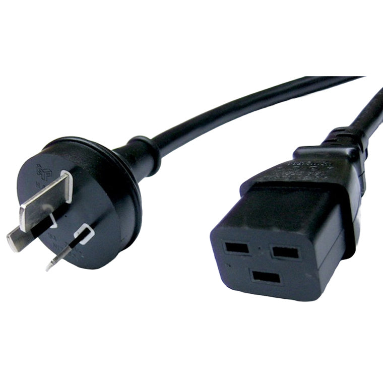 Arista CAB-C19-C20 2m IEC C19 to C20 black power cord with Australian plug