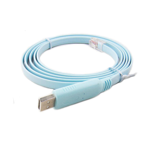 Blue USB to RJ45 console cable 1.8M braided with FTDI chip