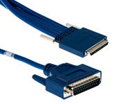 Cisco CAB-HD4-232MT blue DVI cable with metal connectors and DB-25 plugs