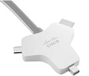 Cisco white USB-C cable with micro-USB adapter and Lightning connector, 9m