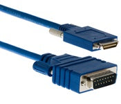 Cisco CAB-SS-X21MT blue DVI cable with metal connectors and X.21 DB15 housing