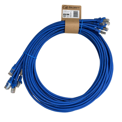 Blue CAT6A S/FTP slim 26AWG LSZH Ethernet patch cable with RJ45 connectors, 0.5M-5M