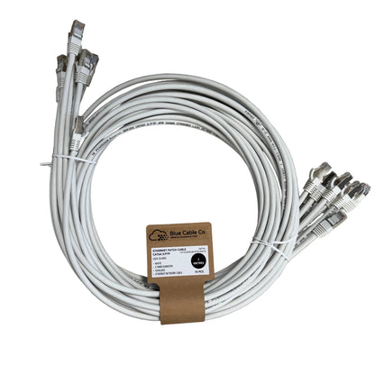 CAT6A S/FTP Slim 26AWG LSZH Blue/White Ethernet Patch Cable 0.5M-5M