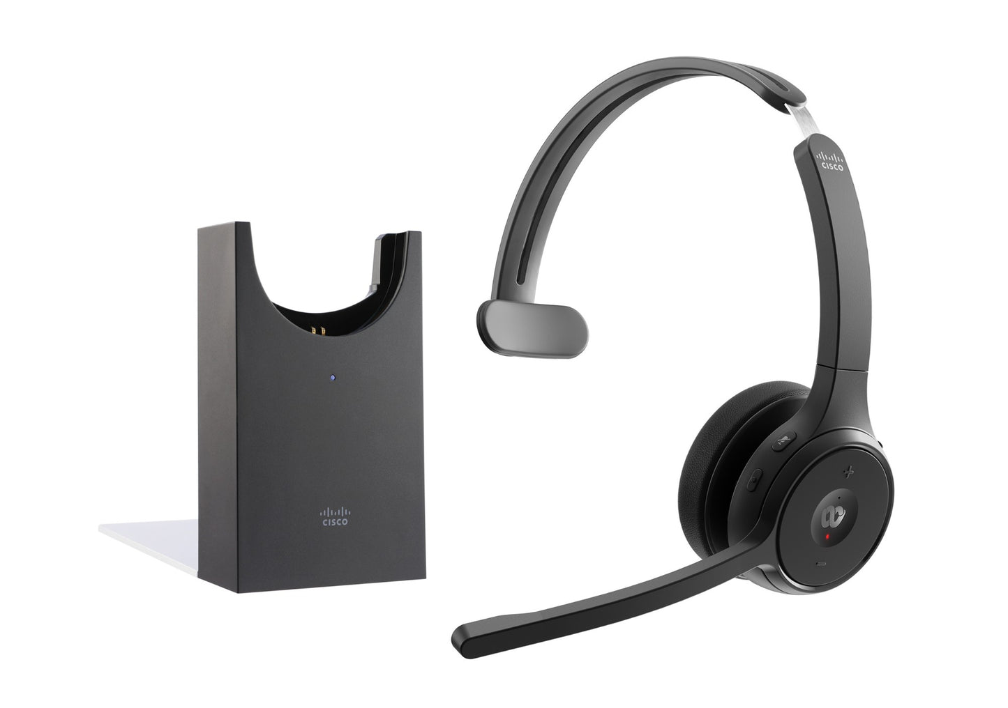 Cisco HS-WL-721-BUNAS-C | Wireless mono on-ear, Bluetooth + USB-A dongle, Webex button, with desk charging stand