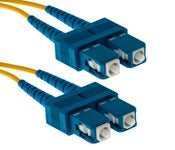 Cisco CBL-SRP-OC48 blue fiber optic cable with yellow connectors