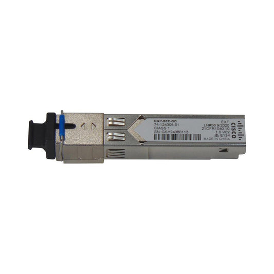 Cisco CGP-SFP-OC GPON OLT SFP+ module with blue SC fiber connector