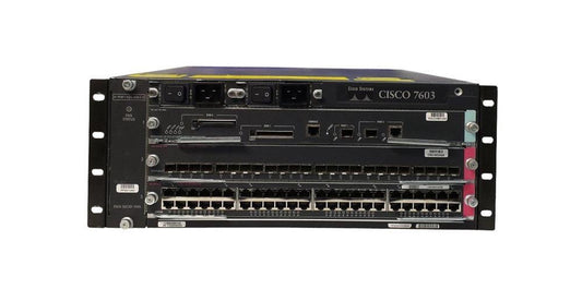 Cisco 7603-SUP7203B-PS | 3-slot chassis bundle | Sup720-3B included | 950W AC PSU + AC PEM | high-speed fan | fabric-enabled edge routing/switching