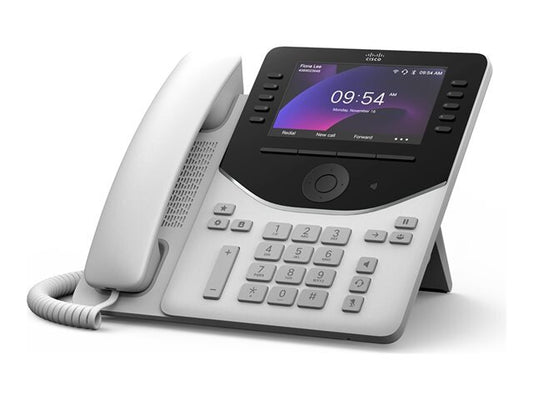 Cisco DP-9861-L-K9 | Gigabit IP desk phone | 10 lines | dual‑band Wi‑Fi | Bluetooth headset | 2x 10/100/1000 RJ‑45 (LAN+PC) | 802.3af PoE | color LCD | First Light White