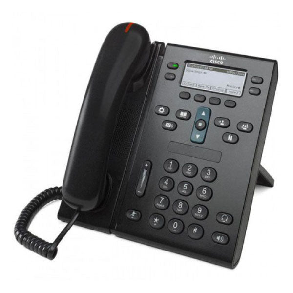 Cisco CP-6941-CL-K9 4-line VoIP deskphone, black, corded handset