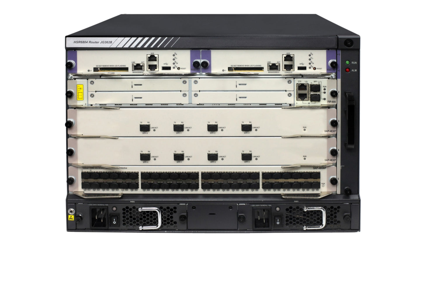 HPE JG362B | 4-slot modular core router chassis, SD-WAN, MPLS/IPv4/IPv6, redundant fabric/PSU, 1/10/40GbE line-card support