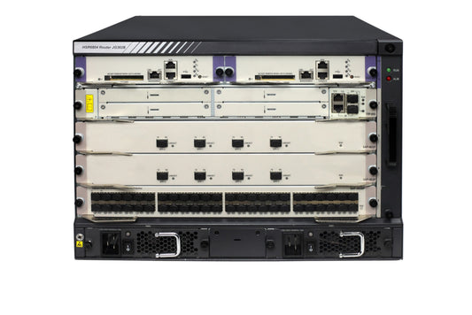 HPE JG362B | 4-slot modular core router chassis, SD-WAN, MPLS/IPv4/IPv6, redundant fabric/PSU, 1/10/40GbE line-card support