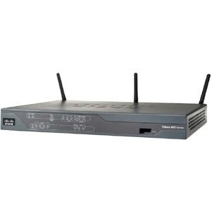 Cisco C886VA-CUBE-K9 802.11n router with antennas and LED indicators