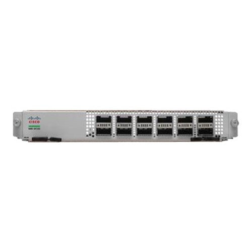 Cisco N9K-M12PQ 12-port QSFP uplink module with green LEDs
