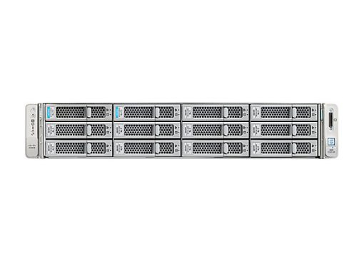 Cisco UCSC-C240-M5L | 2U rack server chassis, 12x LFF + 2x rear SFF bays, dual-socket Intel Xeon Scalable (LGA3647), 24 DIMM slots DDR4, hot-swap drives, modular RAID/VIC, no CPU/memory/drives/PCIe/PSU