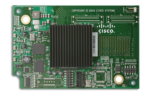 Cisco UCSB-VIC-M83-8P UCS VIC 1380 mezzanine card on green PCB with logo and heatsink