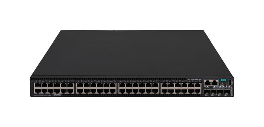 HPE R9L64A black Cisco-style switch with 48x1G PoE+ ports and 4x10G uplinks