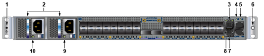 Arista DCS-7020SR-32C2-F | 32x 10GbE SFP+ downlinks, 2x 100GbE QSFP28 uplinks, non-PoE, front-to-rear airflow, EOS L2/L3