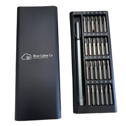 Blue Cable Co 24-in-1 precision screwdriver set with magnetic multi-bit tool kit