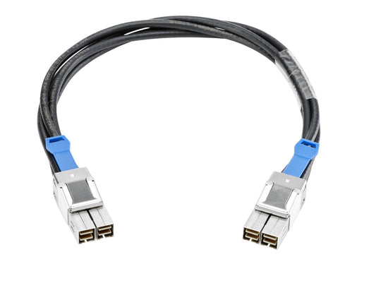 Aruba J9578A 0.5m black blue fiber optic stacking cable with silver connectors